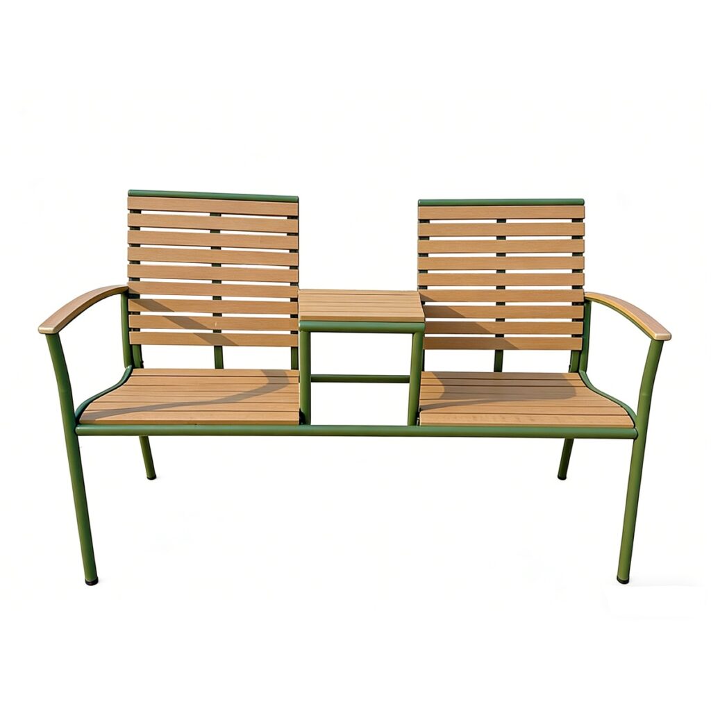 Robyn Steel & Wood Garden Love Seat 5029936998385 2